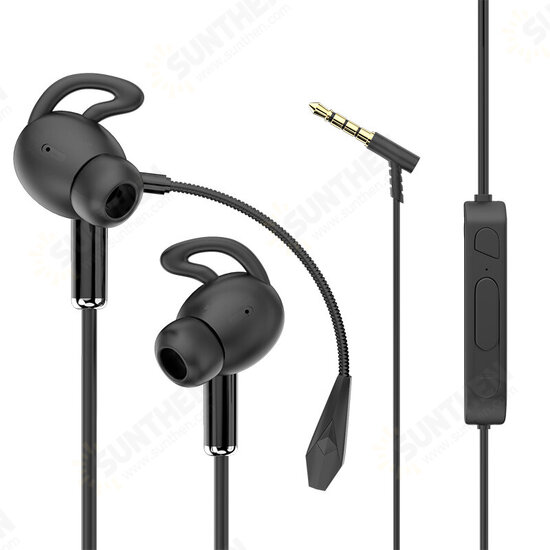 AK-P9 3.5mm Aux Jack in Ear Gaming Headsets Earbuds Noise Cancelling Earphones with Dual Mic