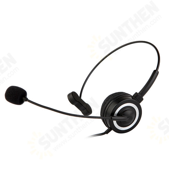 BH69 Call Center 3.5mm/USB Headset Telephone Headphone with Microphone Business Wired Headphones for Computer Laptop PC