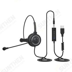 BH69 Call Center 3.5mm/USB Headset Telephone Headphone with Microphone Business Wired Headphones for Computer Laptop PC BH69 Call Center 3.5mm/USB Headset Telephone Headphone with Microphone Business Wired Headphones for Computer Laptop PC