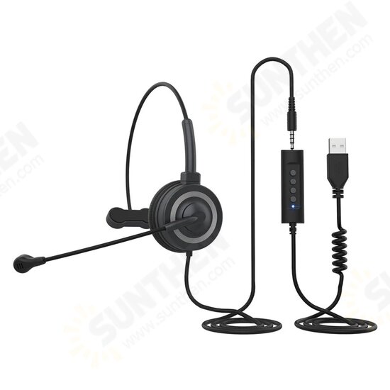 BH69 Call Center 3.5mm/USB Headset Telephone Headphone with Microphone Business Wired Headphones for Computer Laptop PC BH69 Call Center 3.5mm/USB Headset Telephone Headphone with Microphone Business Wired Headphones for Computer Laptop PC