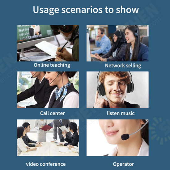BH69 Call Center 3.5mm/USB Headset Telephone Headphone with Microphone Business Wired Headphones for Computer Laptop PC BH69 Call Center 3.5mm/USB Headset Telephone Headphone with Microphone Business Wired Headphones for Computer Laptop PC