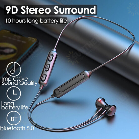 BT-95 bluetooth 5.0 Neckband Earphones Magnetic Sports Running Headset IPX5 Waterproof Neckband Bass Earbuds Noise Reduction Headphone