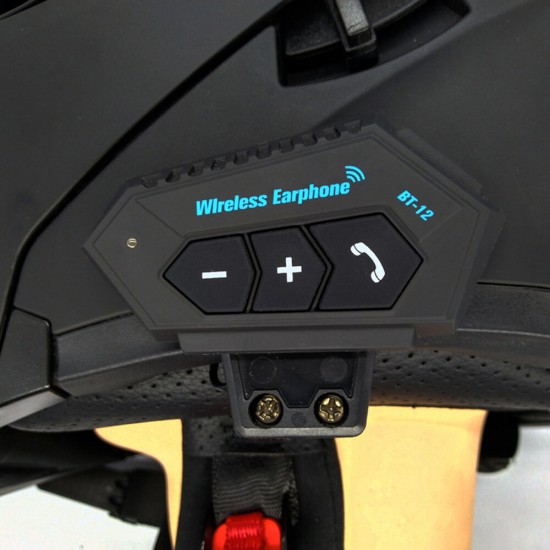 BT12 Motorcycle bluetooth Earphones Moto Helmet Headset Handsfree Headphone with Mic