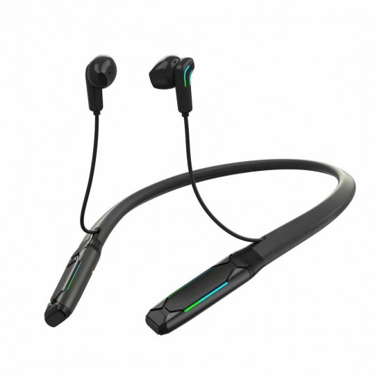 GT6 bluetooth V5.1 Wireless Earphone Neckband 60MS Low Latency Headphone Sport Headset Noise Cancelling Micophone with RGB Color Light