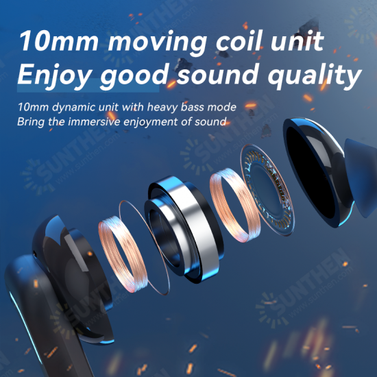 GT6 bluetooth V5.1 Wireless Earphone Neckband 60MS Low Latency Headphone Sport Headset Noise Cancelling Micophone with RGB Color Light