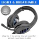 J1 Wired Earphone HIFI Stereo Noise Reduction Dynamic 50mm Speaker Headphones Luminous Adjustable Gaming Headset with Mic
