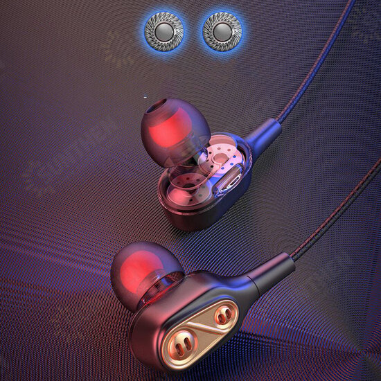 N33 HD Voice bluetooth 5.0 Dual Dynamic Drivers TF Card Stereo Bass Wireless Neckband Sports Earphone with Mic