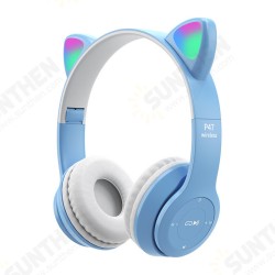 P47 bluetooth 5.0 Headset Luminous Cat Ear Wireless LED Light Mobile Phones Headphone Stereo Music Headphones Headset for PC P47 bluetooth 5.0 Headset Luminous Cat Ear Wireless LED Light Mobile Phones Headphone Stereo Music Headphones Headset for PC