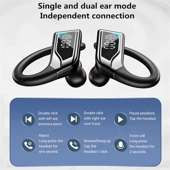 Q8 TWS bluetooth V5.2 Earphones LED Power Display HiFI Stereo Touch Sport Headphone Waterproof Ear Hook Headset With Microphone Q8 TWS bluetooth V5.2 Earphones LED Power Display HiFI Stereo Touch Sport Headphone Waterproof Ear Hook Headset With Microphone
