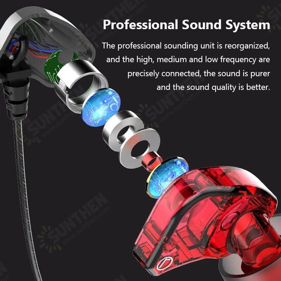 S2000 6D Surround Bass Wire Headphones IPX5 Waterproof Sweatproof Sport Headset Comfort Beat Drums In Ear Earphones