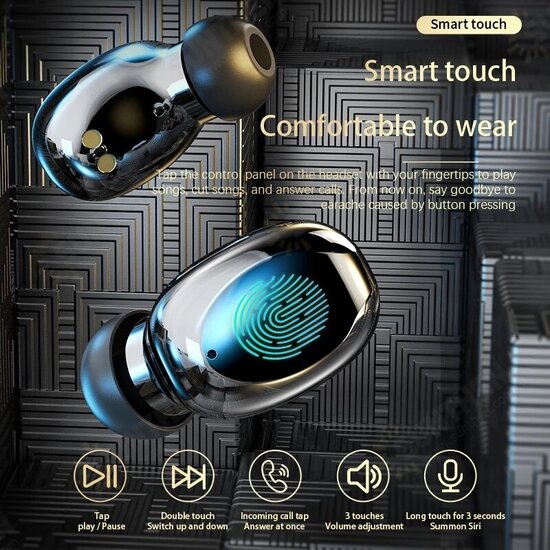 TG03 TWS bluetooth 5.2 Headphones LED Digital Display In-ear Earbud IPX7 Waterproof Sports Earphones with Mic TG03 TWS bluetooth 5.2 Headphones LED Digital Display In-ear Earbud IPX7 Waterproof Sports Earphones with Mic