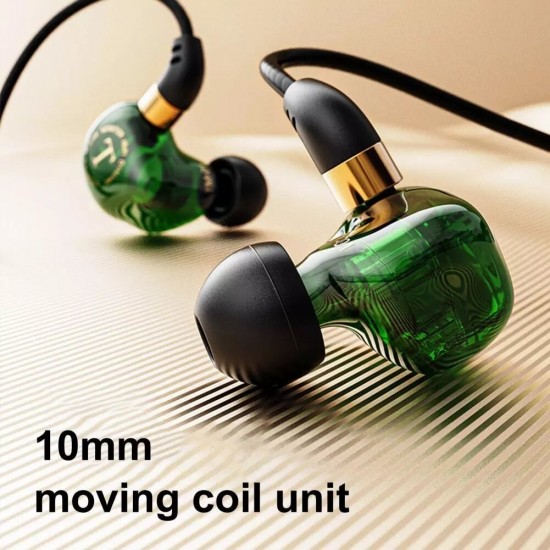 TM-01 3.5mm Wired Earphone Stereo Sound Ear Subwoofer Multi-function HiFi In-Ear Sport Jogging Gaming Headset for Smart Phones Tablets
