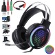 USB + 3.5mm Stereo Gaming Headsets Noise Cancelling Surround Sound Headphone with LED Light Microphone for Tablet PC Laptop