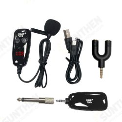 V30U UHF Wireless Lavalier Microphone Mini Portable Lapel Collar Clip-on Mic with Receiver Transmitter V30U UHF Wireless Lavalier Microphone Mini Portable Lapel Collar Clip-on Mic with Receiver Transmitter