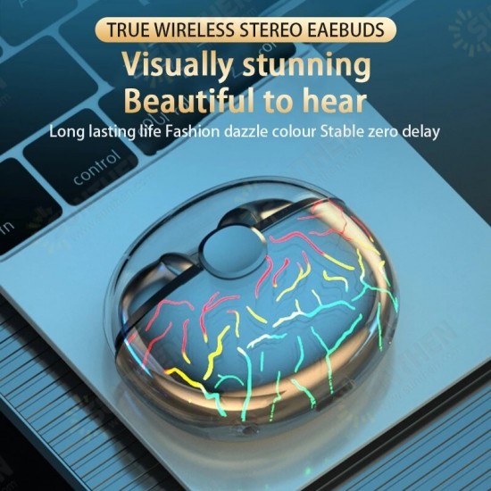 VG58 TWS bluetooth V5.1 Earphone Fashion Dazzling Color Lamp Earphones Wireless Headsets 9D Stereo Smart Touch Earbuds VG58 TWS bluetooth V5.1 Earphone Fashion Dazzling Color Lamp Earphones Wireless Headsets 9D Stereo Smart Touch Earbuds