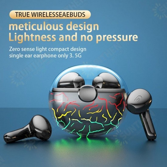 VG58 TWS bluetooth V5.1 Earphone Fashion Dazzling Color Lamp Earphones Wireless Headsets 9D Stereo Smart Touch Earbuds