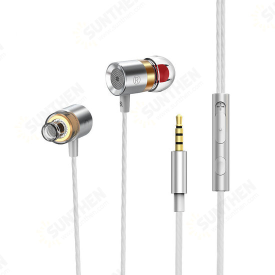 XK-038 3.5mm In-ear Earphone Metal Headset Hifi Earbuds Bass Earpieces Wire Control Stereo Earphones Headphone With Mic