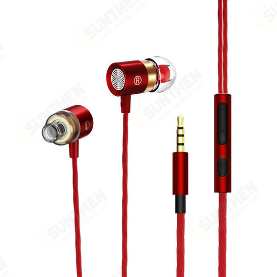 XK-038 3.5mm In-ear Earphone Metal Headset Hifi Earbuds Bass Earpieces Wire Control Stereo Earphones Headphone With Mic