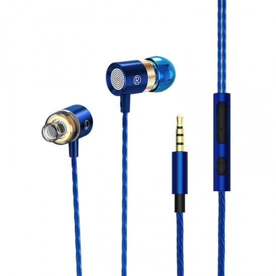 XK-038 3.5mm In-ear Earphone Metal Headset Hifi Earbuds Bass Earpieces Wire Control Stereo Earphones Headphone With Mic