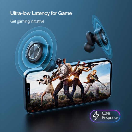 BW-FLB3 Gaming TWS bluetooth V5.0 Earphone Game Mode RGB Light Wireless Headphone with Detachable Microphone