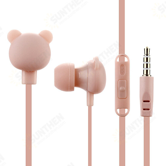 Colorful Cute Cartoon Earphone 3.5mm In Ear Wired Headset With Mic For Samsung For Children Gift