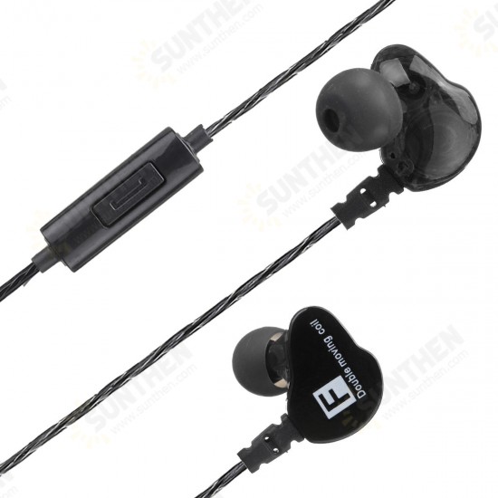 Double Dynamic Universal Earphone Bass In-ear Waterproof Mobile Phone Headset Double Dynamic Universal Earphone Bass In-ear Waterproof Mobile Phone Headset