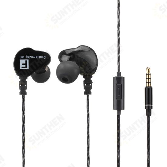 Double Dynamic Universal Earphone Bass In-ear Waterproof Mobile Phone Headset Double Dynamic Universal Earphone Bass In-ear Waterproof Mobile Phone Headset