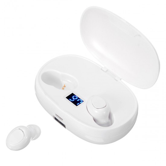 Dual Digital Display True Wireless Headset Button Touch bluetooth 5.0 Earphone with Portable Charging Box