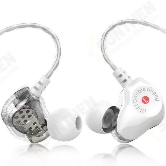 [Dual Dynamic Drivers] HiFi 4 Drivers Earphone Sports 3.5mm Wired In-ear Stereo Headphone with Mic