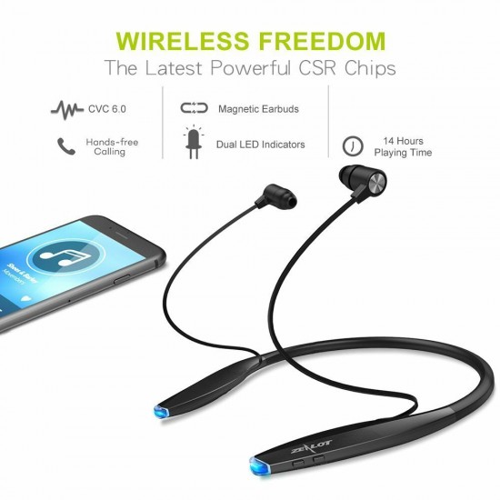 H7 Sports bluetooth Headset Neckband Wireless Headphones Magnetic Earbuds In-Ear Noise Cancelling Earphones Running Mic