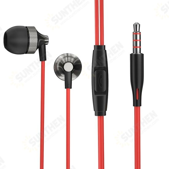 3.5mm Jack Earbuds Stereo Earbuds Wired Control In-ear Headset Headphone with Mic for iPhone Laptop Computer