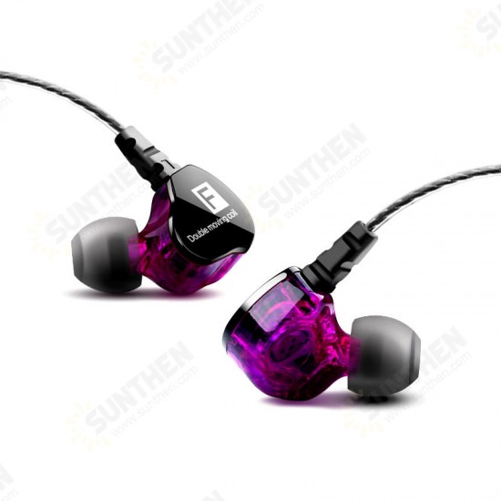 F800 Portable Wired Control In-ear Earphone 3.5mm Jack HIFI Stereo Waterproof Dual Unit With Mic