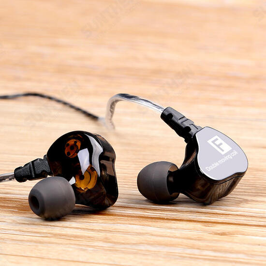 F800 Portable Wired Control In-ear Earphone 3.5mm Jack HIFI Stereo Waterproof Dual Unit With Mic