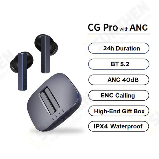 CG Pro TWS bluetooth 5.2 Headsets Earbuds Active Noise Cancellation Earphone IPX4 ANC Touch Control Headphones