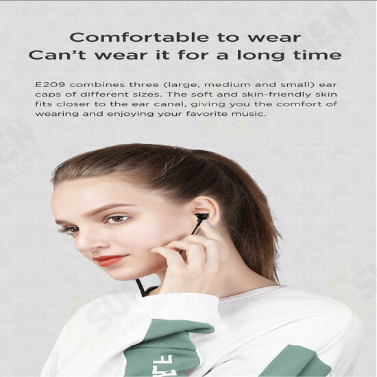 JR-E209 Universal Metal Bass Earphone 3.5mm Wired Headphones with Mic for PC Phones JR-E209 Universal Metal Bass Earphone 3.5mm Wired Headphones with Mic for PC Phones