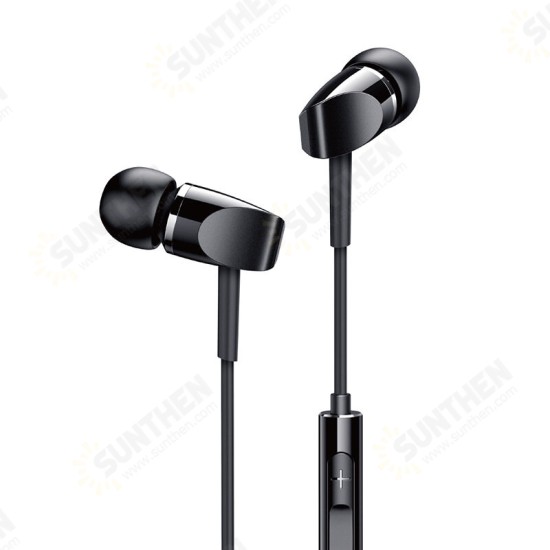 JR-E209 Universal Metal Bass Earphone 3.5mm Wired Headphones with Mic for PC Phones