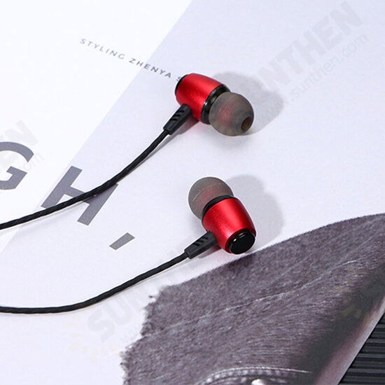 MT29 Metal 3.5mm Wired Control In-Ear Headphones Mini Hifi Sound Earphone with Mic for PC Laptop Computer