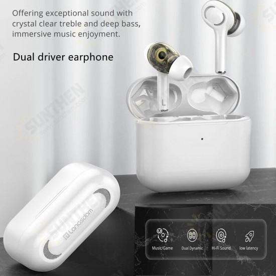 GT4 Mini TWS bluetooth 5.0 Headset HIFI Sound Dual Dynamic Driver Waterproof Earphones