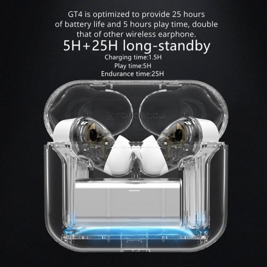 GT4 Mini TWS bluetooth 5.0 Headset HIFI Sound Dual Dynamic Driver Waterproof Earphones