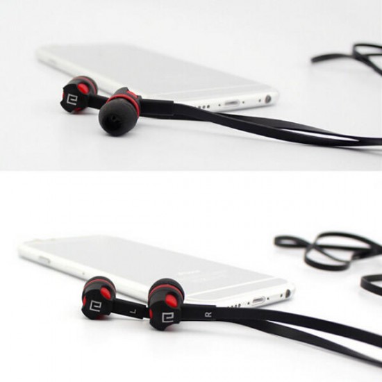 JM26 3.5mm In-ear Flat Wire Headphone Earphone With Mic