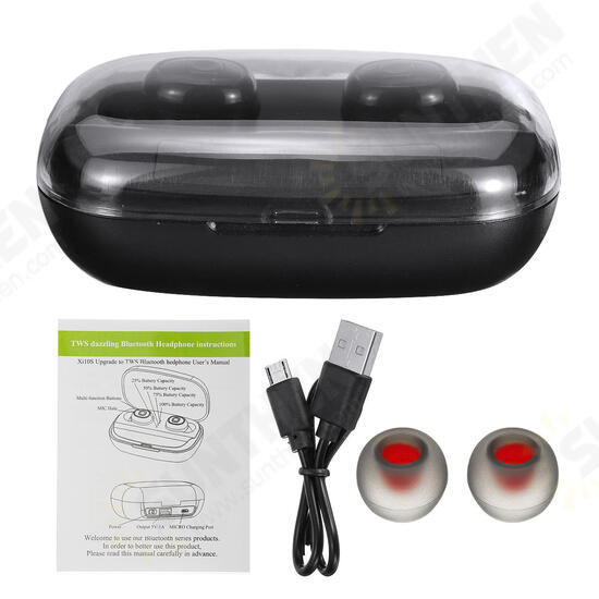 Mini TWS Dual bluetooth Wireless Stereo Earphone In-ear Headset LED Display with Charging Box