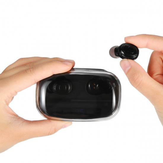 Mini TWS Dual bluetooth Wireless Stereo Earphone In-ear Headset LED Display with Charging Box