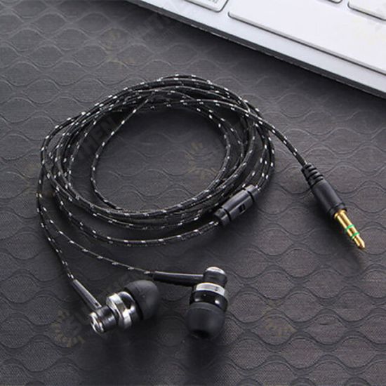 Nylon Weave Cable Earphone Headset High Quality Wired Stereo In-Ear Earphone With Mic For Laptop Smartphone Nylon Weave Cable Earphone Headset High Quality Wired Stereo In-Ear Earphone With Mic For Laptop Smartphone