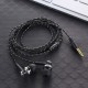 Nylon Weave Cable Earphone Headset High Quality Wired Stereo In-Ear Earphone With Mic For Laptop Smartphone