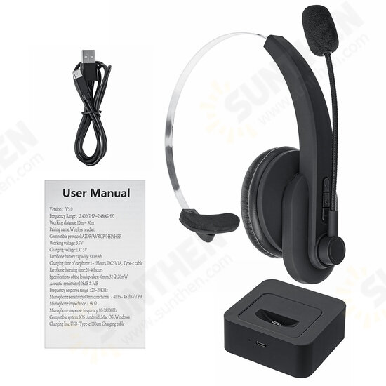 OY631 Single Ear Headset bluetooth Headphone Noise Cancelling Head-mounted Headphone with Microphone for Cell Phones PC Tablet OY631 Single Ear Headset bluetooth Headphone Noise Cancelling Head-mounted Headphone with Microphone for Cell Phones PC Tablet
