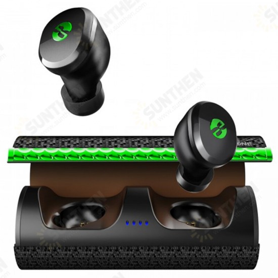 4Free TWS bluetooth Earphones Low Latency HD Call Wireless Gaming Headset Touch Control Leather Charging Case Sports Headphones with Mic