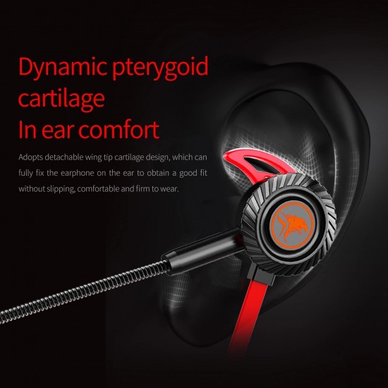 RX1 Gaming Earphones Noise Reduction Headset Detachable HD Long Mic Headphone Deep Bass Stereo Surround Earbuds