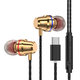 PTM M4 Mtal Bass In-Ear Earbuds Wired Control Type-C Earphone Headphones with Mic PTM M4 Mtal Bass In-Ear Earbuds Wired Control Type-C Earphone Headphones with Mic