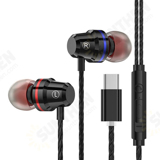 PTM M4 Mtal Bass In-Ear Earbuds Wired Control Type-C Earphone Headphones with Mic PTM M4 Mtal Bass In-Ear Earbuds Wired Control Type-C Earphone Headphones with Mic