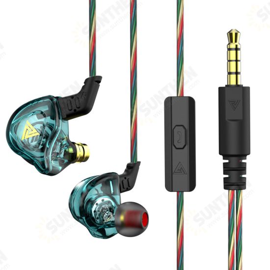 DMX Multi Colors Full-Transparent Dynamic In-Ear Earphones Monitor Metal Wired Earphone Noise Cancelling Sport Music Headphones with Detachable Cable